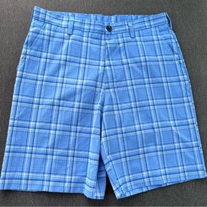 Izod Blue & White Plaid Golf Shorts - 32 Waist